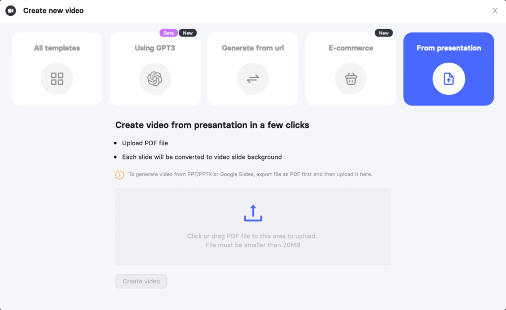 convert presentation to video online